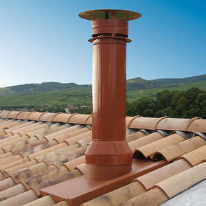 Sortie de toit THERMINOX 200TZ  en inox brun cuivré pente 20-40 % - Diam. 200 x H. 680 mm