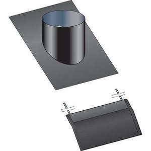 Embase universelle d'étanchéité TRADINOV en acier noir - Pente 78-100 % - Diam. 180 mm