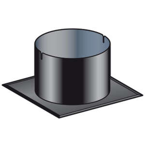 Embase pour toit plat R 100 DUAL 100TZ de 0 à 5° - 139 pente 0-8% en acier noir - Diam. 100 x H. 320 mm