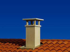 Sortie de toit TRADINOV CARRE PGI en crépi ocre - Pente 25-39 % - Diam. 30-80 x H. 800 mm