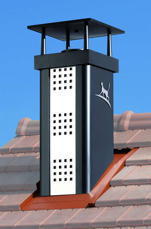 Sortie de toit LUMINANCE en inox noir - Pente 25-39 % - Diam. 230 mm