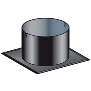 Embase d'étanchéité pour toit plat en acier gris - Pente 0-8% - Diam. 180 mm
