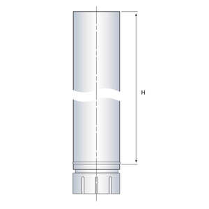Tuyau pour conduit de raccordement en acier émaillé blanc - Diam. 130 mm x L. 0,500 m