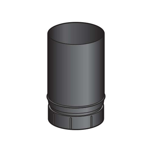 Tuyau pour conduit de raccordement en acier émaillé noir mat - Diam. 130 mm x L. 0,250 m