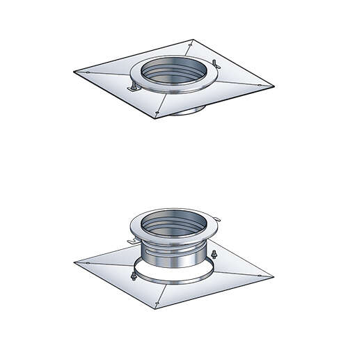 Plaque supérieure d’étanchéité carré à visser pour flexible - Diam. 150 mm