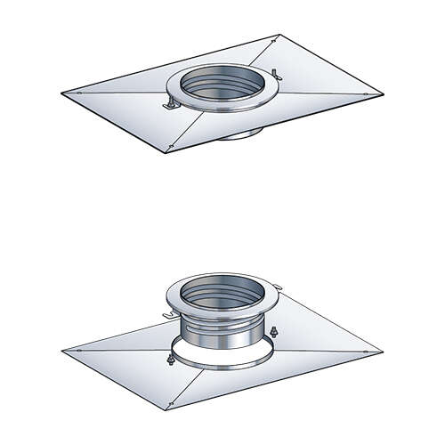 Plaque supérieure d’étanchéité rectangle à visser pour flexible - Diam. 180 mm