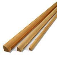 Quart de rond en bois exotique blanc - non traité - L. 2400 x l. 30 x H. 30 mm