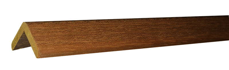 Baguette d'angle arrondie en bois exotique blanc - non traité - L. 2400 x l. 24 x Ép. 24 mm