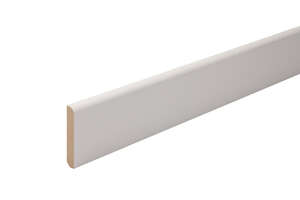 Plinthe en MDF - bord arrondi - prépeint blanc - L. 2440 x l. 80 x H. 14 mm