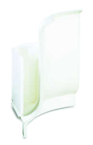 Raccord d'angle rentrant et support sol en PVC blanc - L. 4 x l. 4 cm