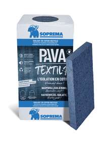 Panneau en laine de coton recyclé PAVATEXTIL® P L. 1200 x l. 600 x Ép. 145 mm - R=3,7 m².K/W
