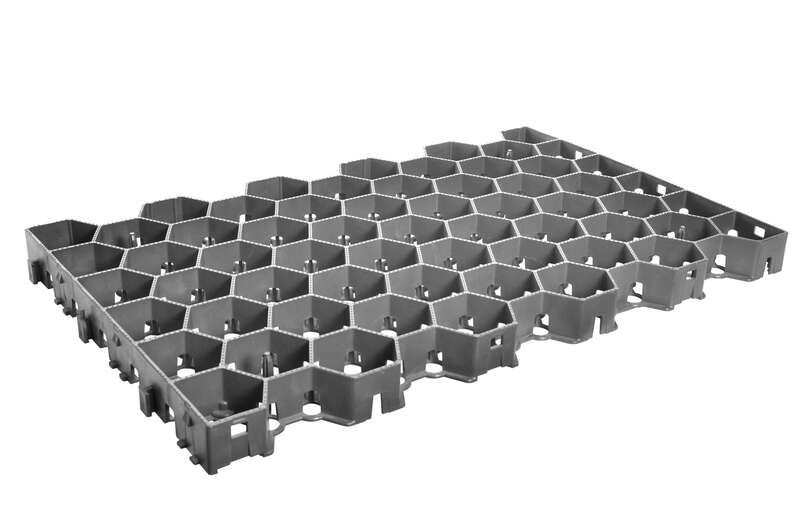 Plaque stabilisatrice de gravier JOUPLAST URBANGRAVEL pour surface urbaine circulée gris L. 600 x l. 390 x H. 40 mm