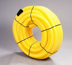 Gaine de protection en polyéthylène pour conduites de gaz jaune Diam. 40 mm - Couronne de L. 25 m