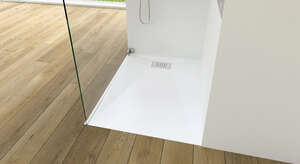 Receveur de douche rectangulaire à poser ou à encastrer ultra-plat KINEDO Kinesurf Blanc Brillant L. 120 x l. 90 cm