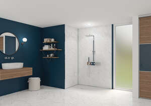 Panneau mural KINEDO KINEWALL décor Marbre L. 150 x H. 202 x Ep. 0.3 cm - blanc