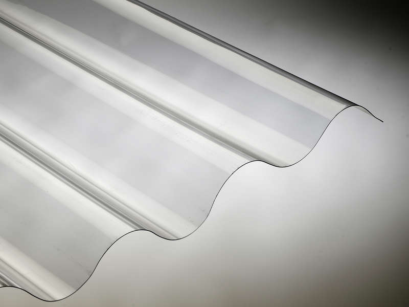 Plaque ondulée en PVC GO92 - cristal - L. 2 x l. 1 m x Ép. 0,8 mm