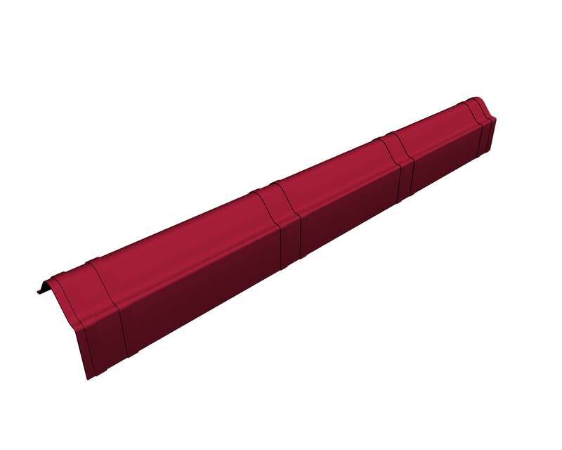 Rive en fibre de cellulose ONDUVILLA - rouge ombré - L. 104 x l. 10 cm