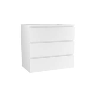 Caisson meuble sous vasque simple 3 tiroirs OZE HARMONIE L. 60 x prof. 45.5 x h. 72 cm - laqué Blanc mat. A poser