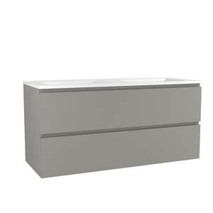 Caisson meuble suspendu sous vasque double - 2 tiroirs OZE HARMONIE L. 120 x prof. 45.5 x h. 56 cm - décor Argile