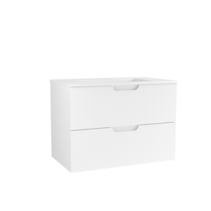 Caisson meuble sous vasque 2 tiroirs à suspendre OZE HIPSTER l. 80 x prof. 45.5 x h. 56 cm - laqué blanc mat