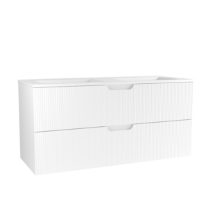 Caisson meuble sous vasque 2 tiroirs à suspendre OZE HIPSTER l. 120 x prof. 45.5 x h. 56 cm - laqué vert sauge