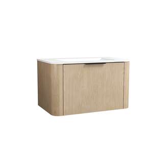 Caisson meuble suspendu sous vasque simple - 2 tiroirs OZE INDIANA L. 80 x prof. 47.5 x h. 45 cm - décor Chêne Arizona