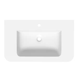 Plan Vasque à poser Solid Surface OZE INDIANA L. 80 x l. 48 cm x Ep. 15 mm - Blanc Mat