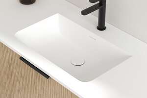 Plan vasque à poser Solid Surface OZE INDIANA L. 120 x l. 48 cm x Ep. 15 mm - Blanc Mat
