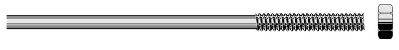 Tige en acier galvanisé naturel - Diam. 8 x L. 350 mm - Sachet de 100 pièces