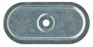 Plaquette nervurée en acier galvanisé - L. 82 x l. 40 mm - Sachet de 100 pièces