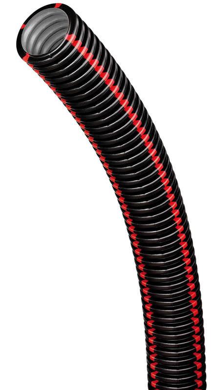 Gaine TPGLISS noire bande rouge Diam. 90 mm - Couronne de L. 50 m