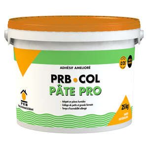 Colle carrelage en pâte adaptée pièces humides D2E COL PATE PRO blanc - Seau de 25 Kg