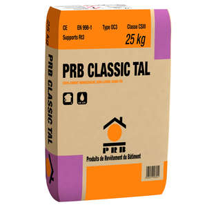 Enduit traditionnel hydraulique monocouche PRB CLASSIC FIN gris sac de 25kg