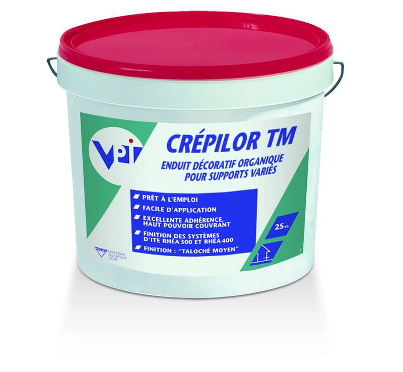 Enduit décoratif organique CREPILOR TM blanc - Seau de 25 kg