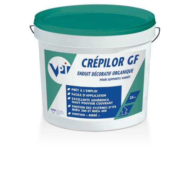 Enduit décoratif organique CRÉPILOR GF blanc - Seau de 25 kg