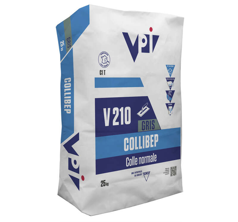 Colle carrelage C1T COLLIBEP V210 gris - Sac de 25 kg