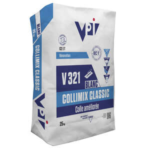 Colle carrelage tous travaux C2ET COLLIMIX CLASSIC V321 blanc - Sac de 25 kg