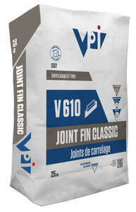 Joint carrelage jusqu'à 7 mm ultra lisse fin V610 blanc - Sac de 25 kg