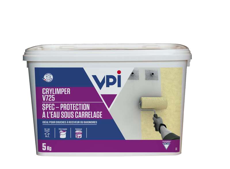 Enduit de protection à l'eau sous carrelage CRYLIMPER V725 - Kit de 5m²