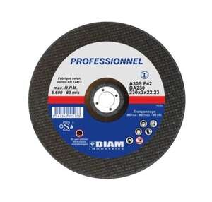 Disque abrasif Ø230 x épai. 3 x Diam. 22 mm acier