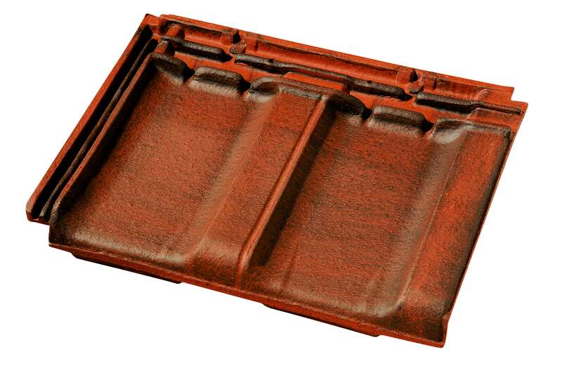 Tuile à emboîtement en terre cuite RESIDENCE brun rustique L. 311 x l. 412 mm