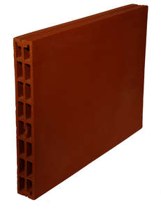 Brique de cloison de doublage en terre cuite SYSTÈME PLACBRIC rouge L. 666 x l. 70 x H. 500 mm - R= 0,21 m².K/W