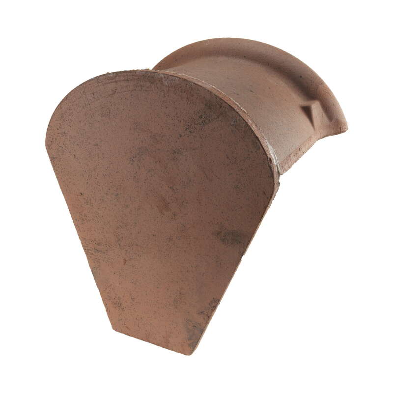 Fronton de faîtière ronde ventilée à recouvrement en terre cuite vieilli touraine - L. 235 x l. 215 mm