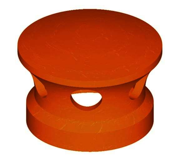 Lanterne plate en terre cuite Diam. 100 mm rouge