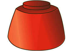 Porte-poinçon sans découpe en terre cuite rouge flammé - Diam. 34 cm