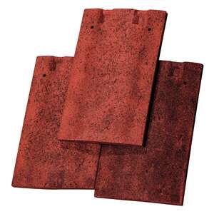 Tuile à emboîtement en terre cuite PRIEURE rouge ancien L. 260 x l. 170 mm