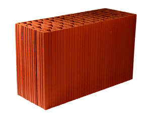 Brique de mur isolante en terre cuite CALIBRIC rouge L. 500 x l. 200 x H. 314 mm
