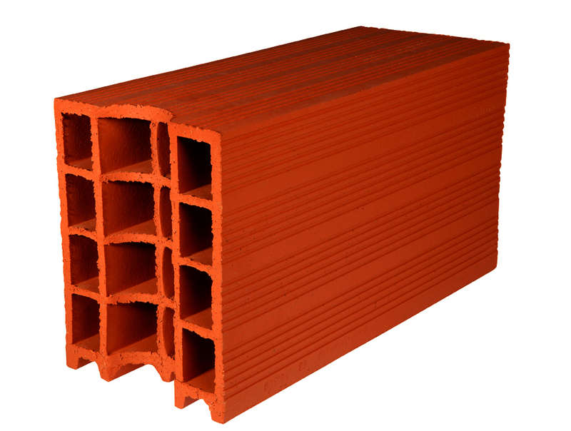 Brique creuse en terre cuite STRUCTURE rouge L. 500 x l. 200 x H. 270 mm - R=1 m².K/W