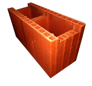 Brique à bancher en terre cuite LASBORDES L. 500 x l. 200 x H. 249 mm