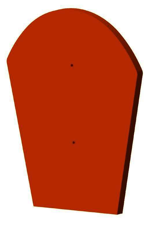 Écusson de faîtière conique grand cornet pour finition de toiture en terre cuite rouge